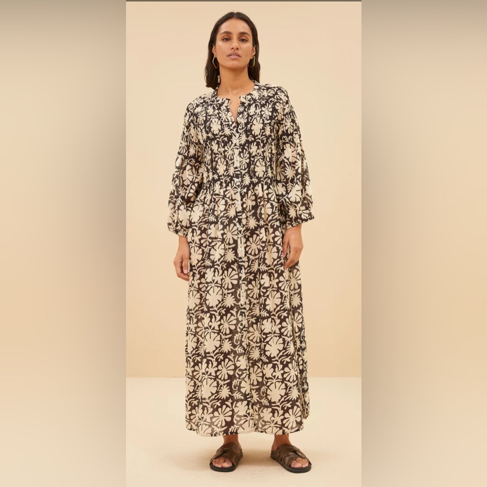 Floral Black and White Maxi Dress